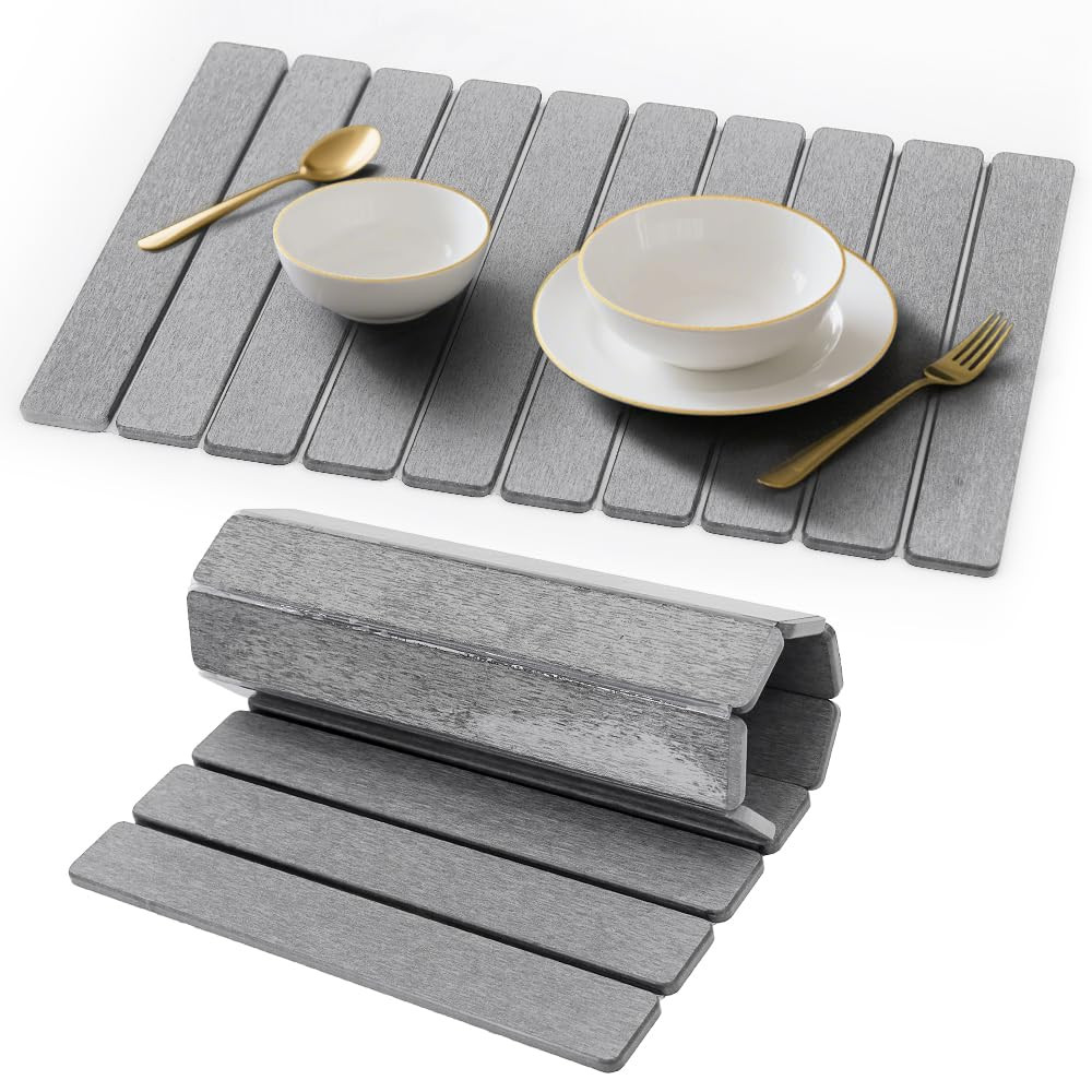Stone Drying Mat for Kitchen Counter, Quick Diatomaceous Earth Mats for Dishes, 23.6"L x 15.7" W ... | Amazon (US)