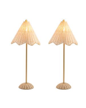 Set Of 2 Rattan Lamps | TJ Maxx