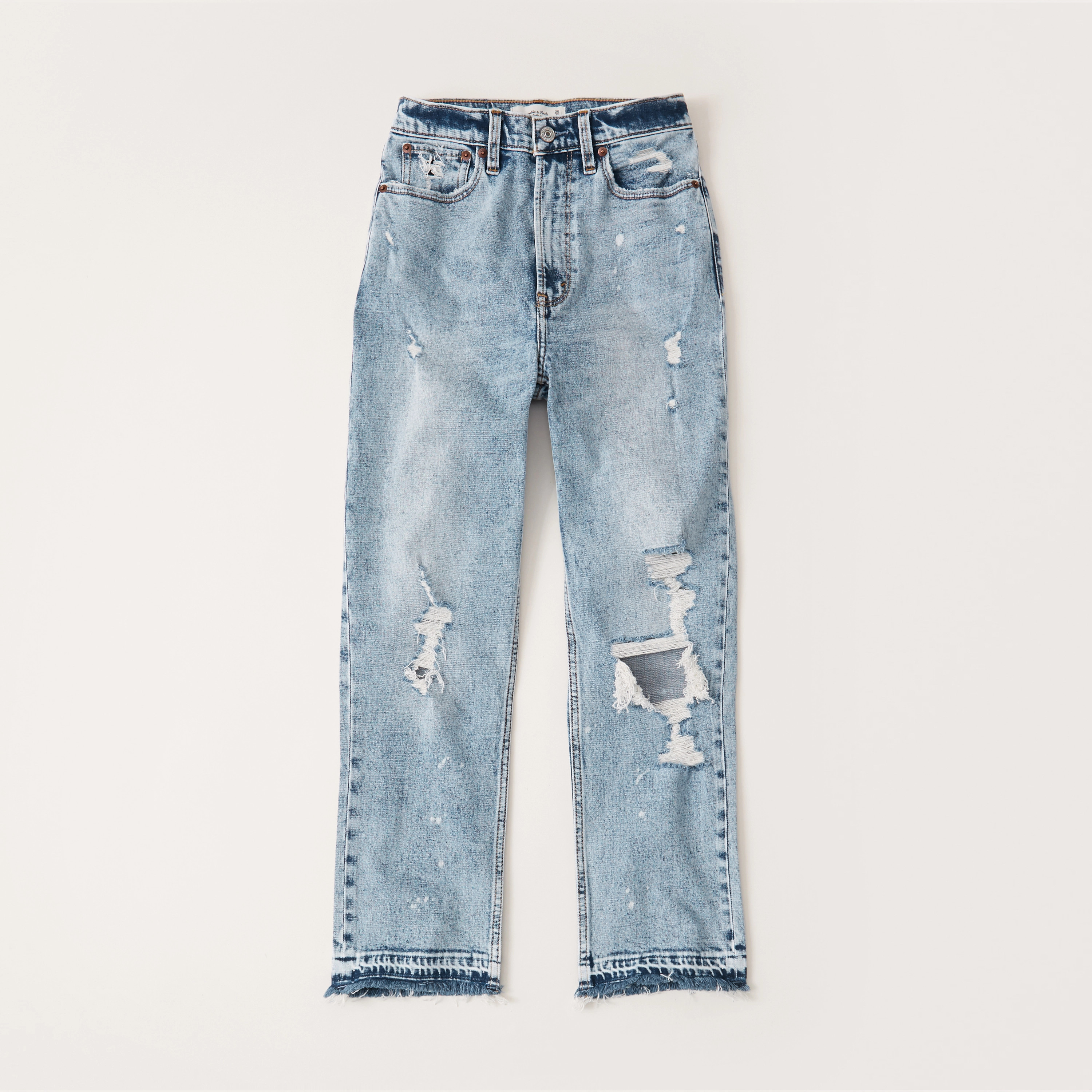 Curve Love Ultra High Rise Ankle Straight Jeans | Abercrombie & Fitch (US)