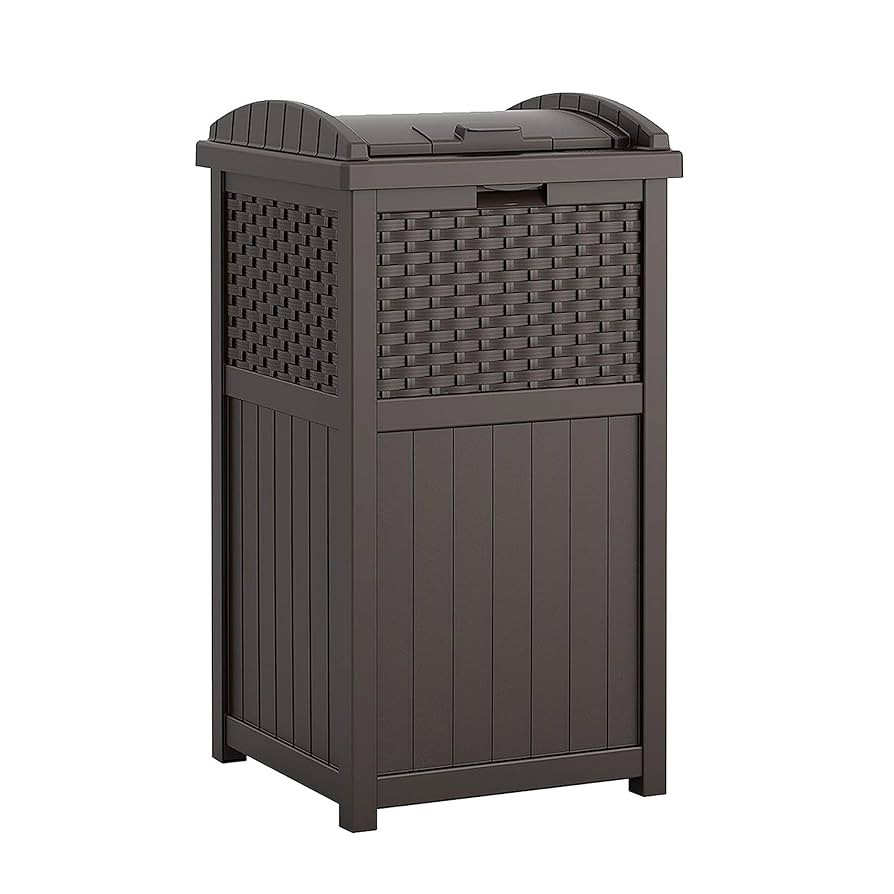 Suncast 33 Gallon Commercial Outdoor Trashcan Hideaway with Lid for 30 to 33 Gallon Trash Bags fo... | Amazon (US)