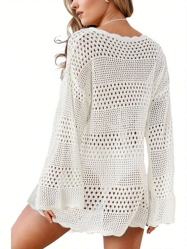 Womens Swimsuit Coverup Beach Bikini Cover Ups Crochet Bathing Suit Cover-Up Dress Vacation Outfi... | SHEIN