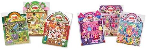 Melissa & Doug Puffy Sticker Activity Books Set - Farm, Safari, and Chipmunk & Dress-Up, Princess... | Amazon (US)