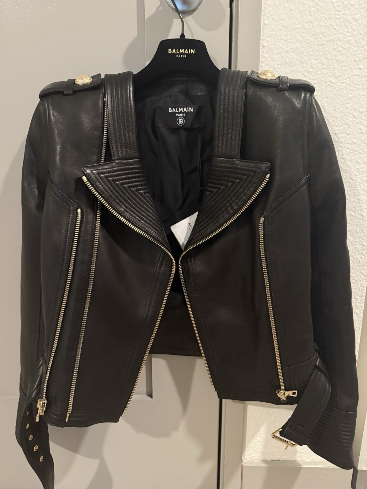Balmain Leather Jacket Made In Italy Size 36 | eBay US