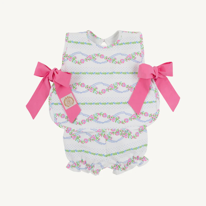 Talbott Tie Side - Garrison Garlands & Winter Park Pink | The Beaufort Bonnet Company