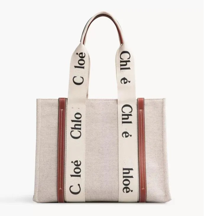 Top Women handbags WOODY Tote shopping bag handbag high quality canvas fashion linen Large Beach ... | DHGate