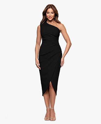 Women's One-Shoulder Ruched Midi Dress | Macy's