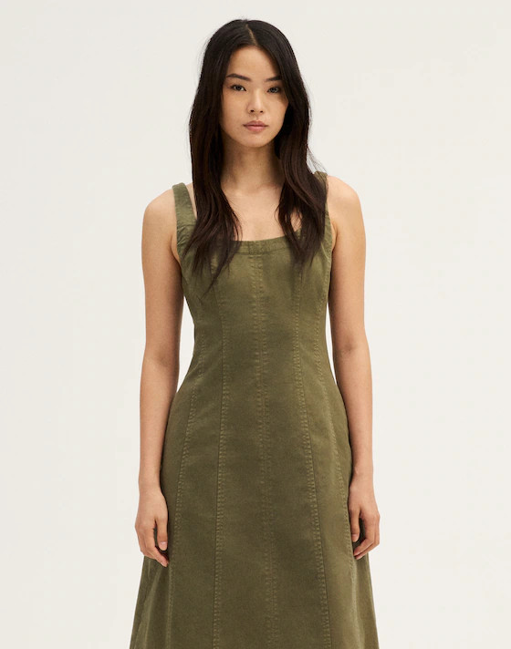 Seamed Scoopneck Midi Dress | Madewell