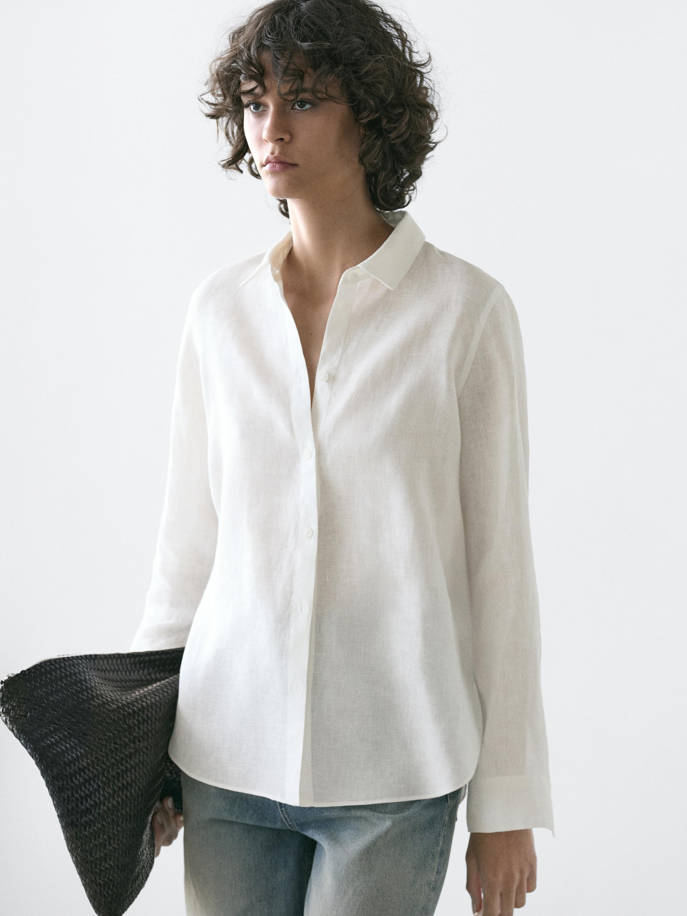 Flowing 100% linen shirt | Massimo Dutti UK