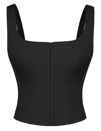 Women's Square Neck Bustier Sleeveless Corset Top Black Size 12 | Amazon (US)