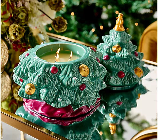 Elton John by Slatkin + Co. 14oz Woodside Tree Ceramic Candle | QVC