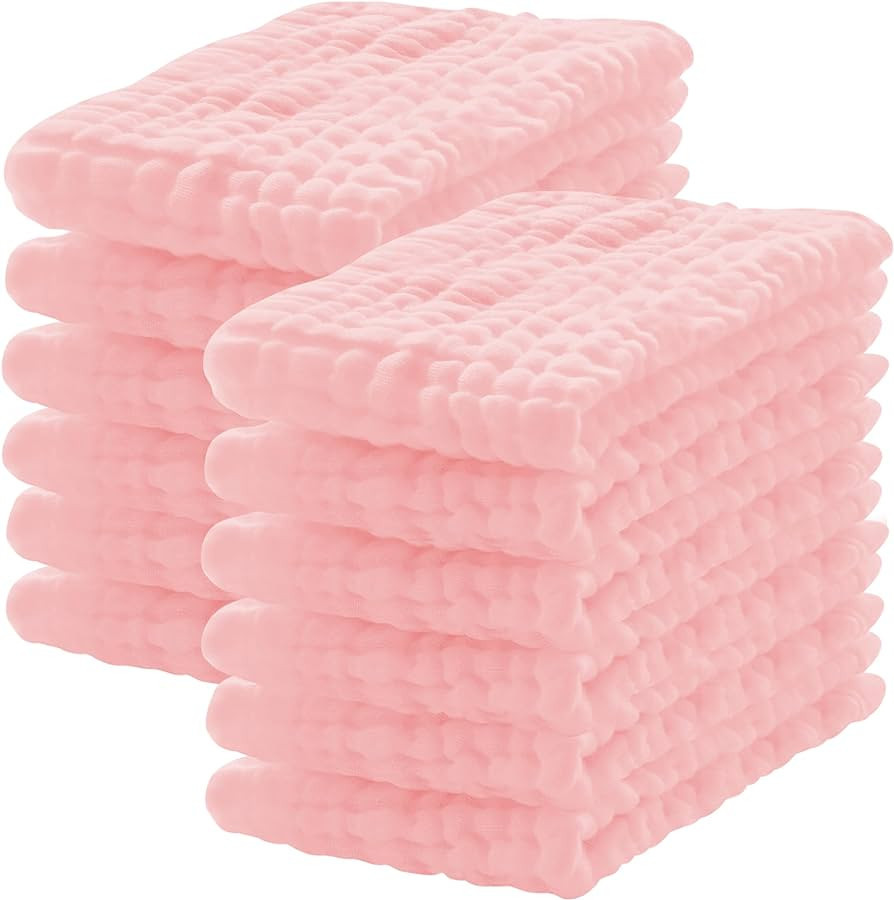 Lovely Care 12 Pack Muslin Burp Cloths 100% Cotton Muslin Cloths Large 20''x10'' Extra Soft and A... | Amazon (US)