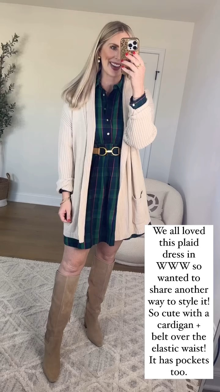 Walmart try on, time and tru cardigan, free assembly dress, plaid dress, Walmart outfit, Walmart fashion, teacher outfit 

Medium in both 

#LTKVideo #LTKFindsUnder50 #LTKStyleTip