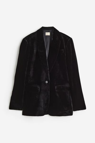 Americana de terciopelo en mezcla de seda | H&M (FR, IT, ES, PT, BE)