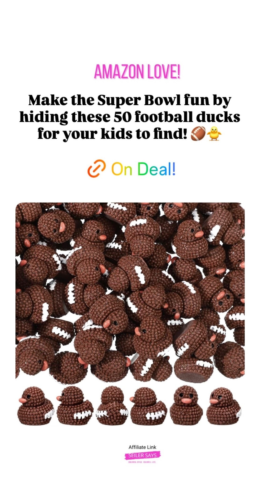 Make the Super Bowl fun for by hiding these 50 Amazon football ducks for your kids to find! 🏈🐥

#LTKmomlife #LTKKids #LTKSaleAlert