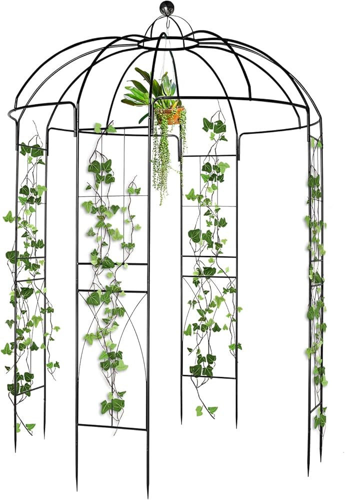 Outvita Garden Arch Arbor, Heavy Duty Metal Pergola Pavilion Trellis Birdcage Gazebo French Style... | Amazon (US)