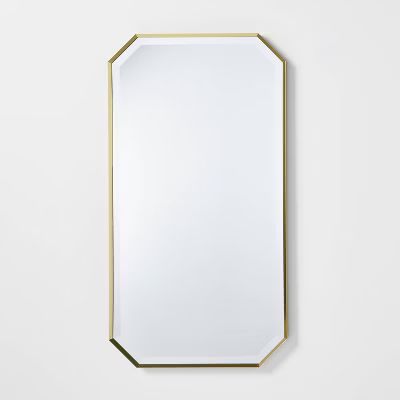 16"x30" Geometric Aluminum Metal Wall Mirror Brass - Threshold™ designed with Studio McGee: Oct... | Target