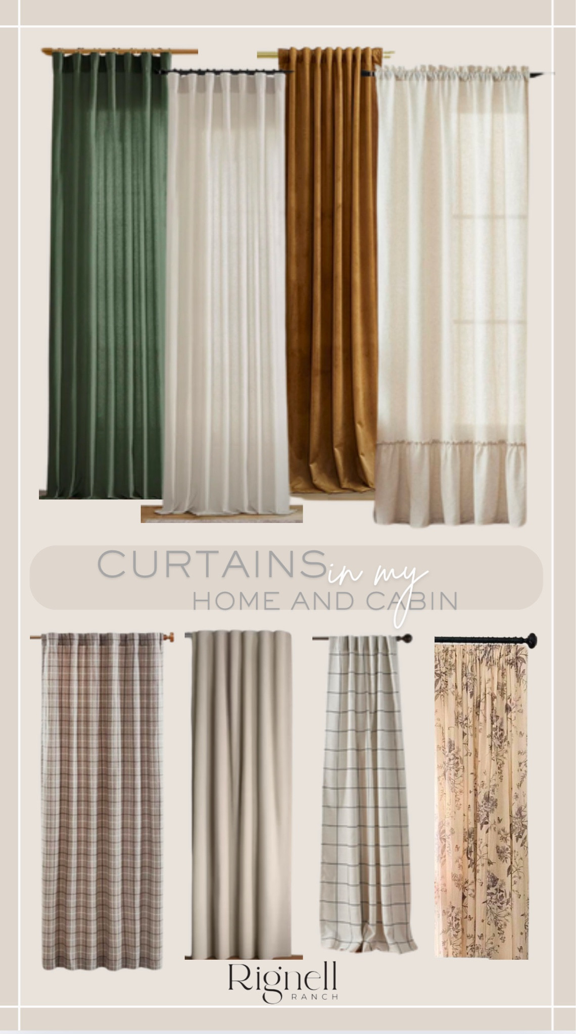 Curtains add SO much to the final touches of any room! They are always a big decision for me! Here’s a round up of the ones I have in my house and at the cabin! 
#curtains #neutralcurtains #bold #curtaindecor #cabincurtains #homedecor 

#LTKFamily #LTKStyleTip #LTKHome