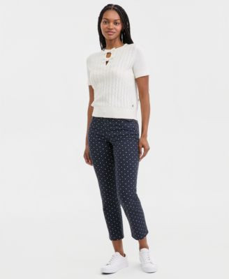 Nautica Women's Dot-Print Straight Ankle Pants | Macy's