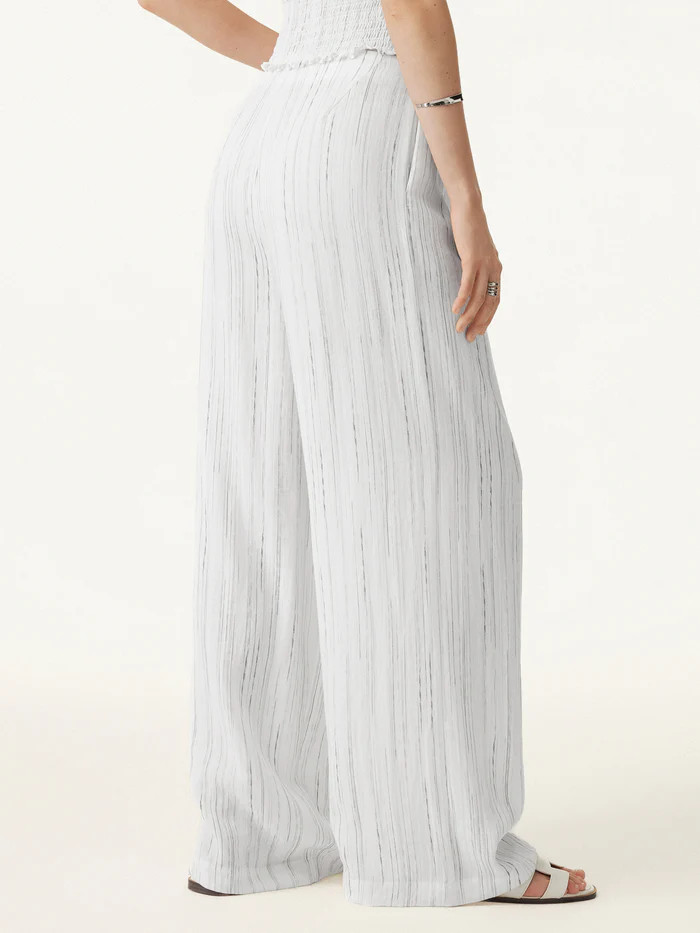 2Pcs Set Striped Adjustable Spaghetti Brami &  Striped Wide Leg Pants with Pockets | OGLmove