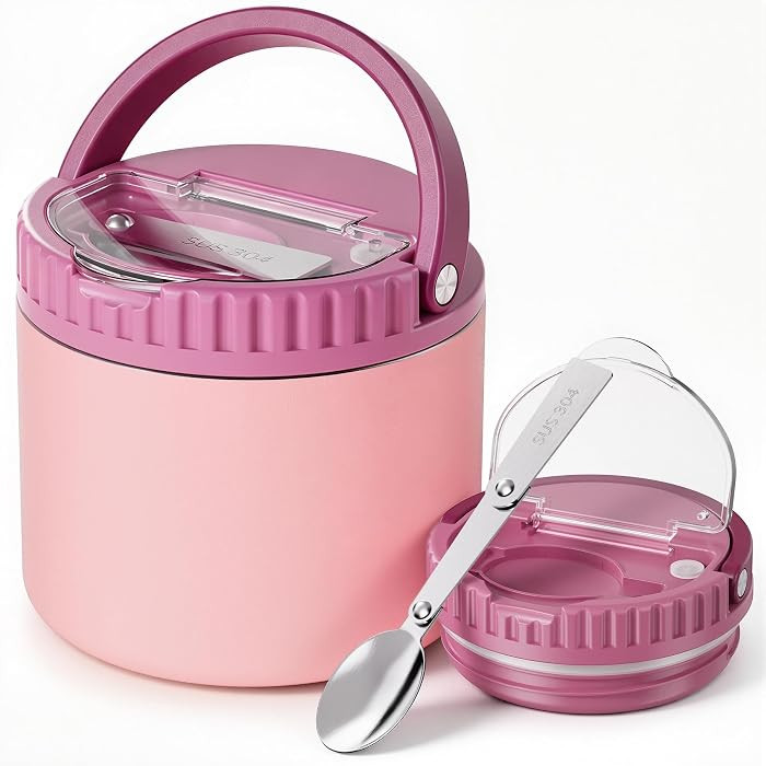 12oz Thermo for Hot Food Kids,Wide Mouth Insulated Vacuum Food Container with Foldable Spoon,Leak... | Amazon (US)