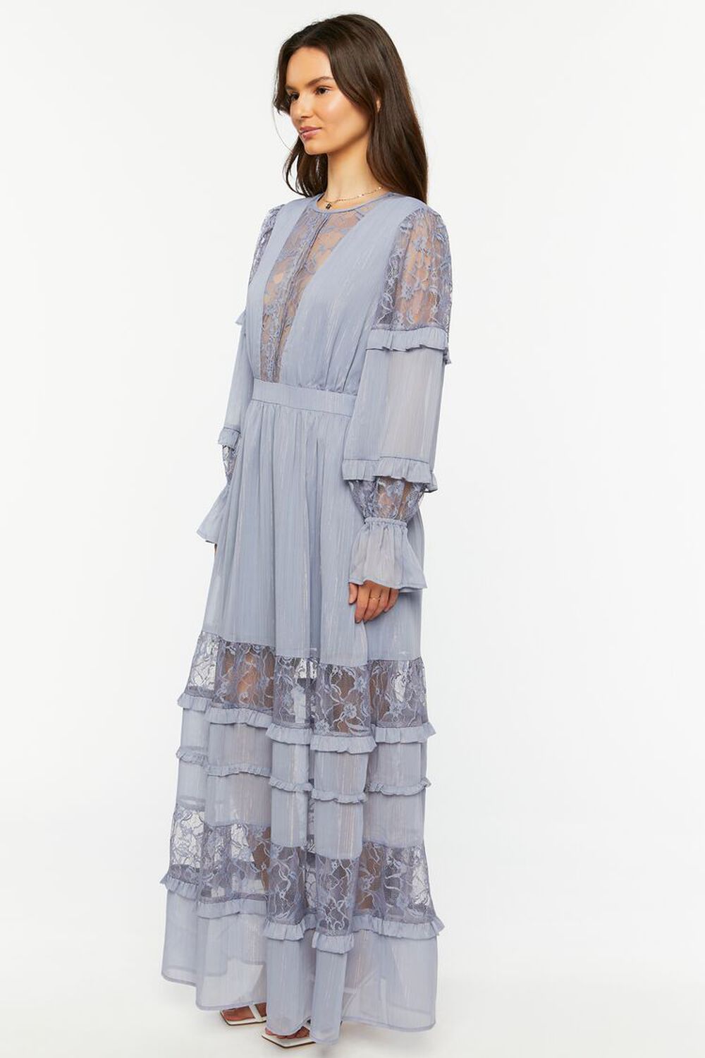 Lace Tiered Long-Sleeve Maxi Dress | Forever 21 (US)
