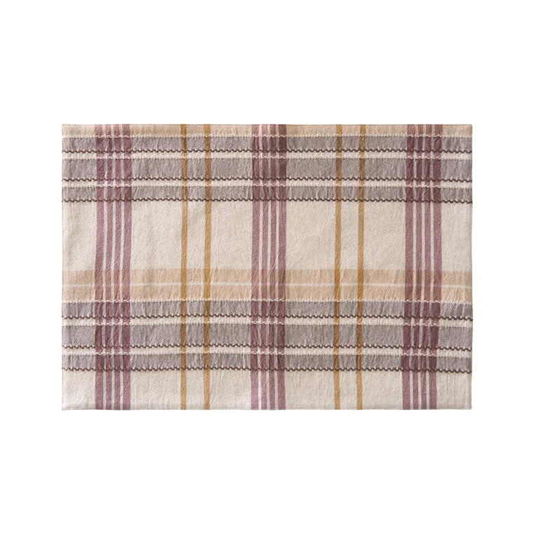 Better Homes & Gardens Upstate Plaid Placemat 20 in x 14 in, Cotton Linen Blend | Walmart (US)