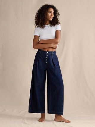 Mid-Rise Loose Pleated Ankle Jean | Banana Republic (US)