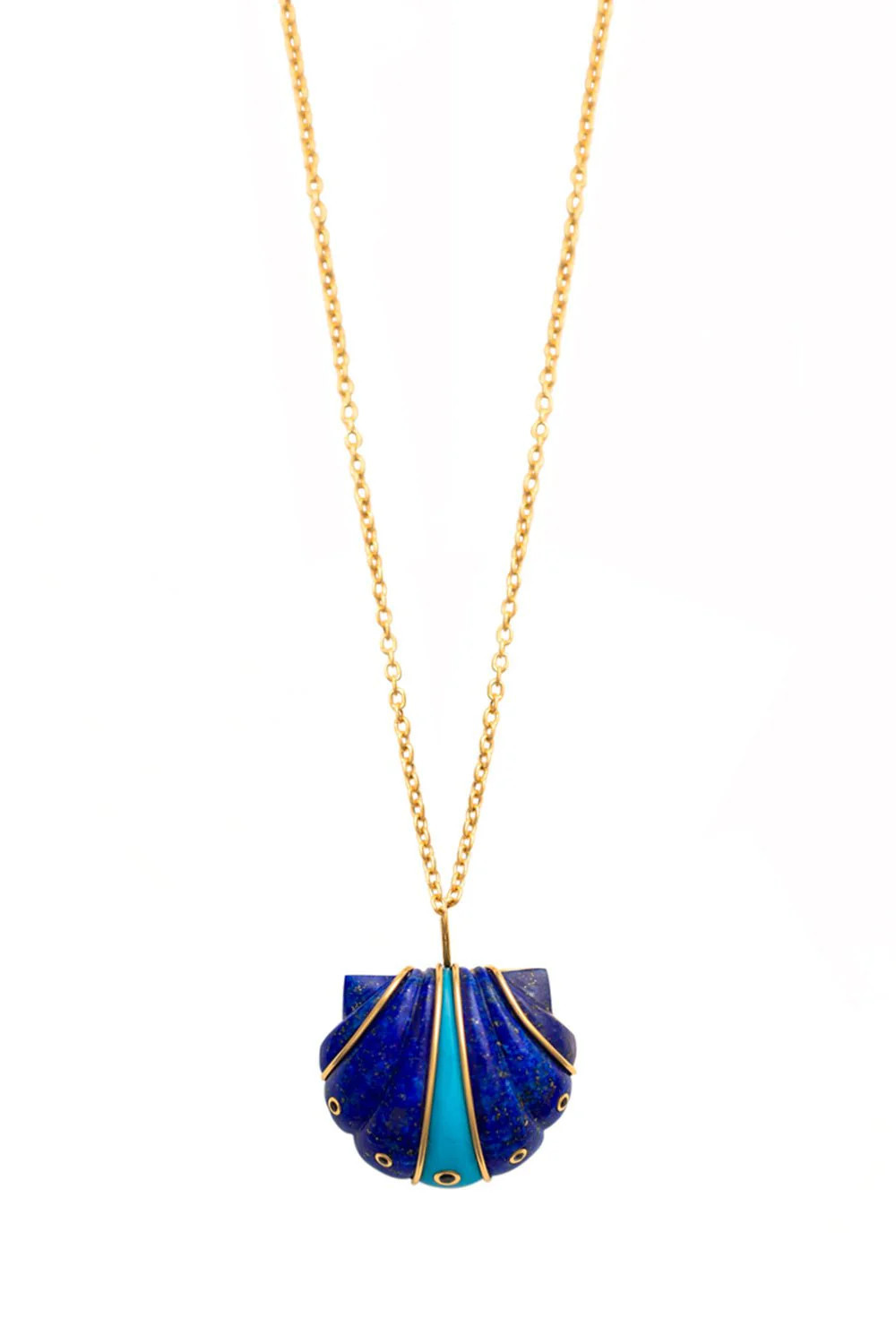 Mini Lapis Turquoise Shell Necklace | Marissa Collections