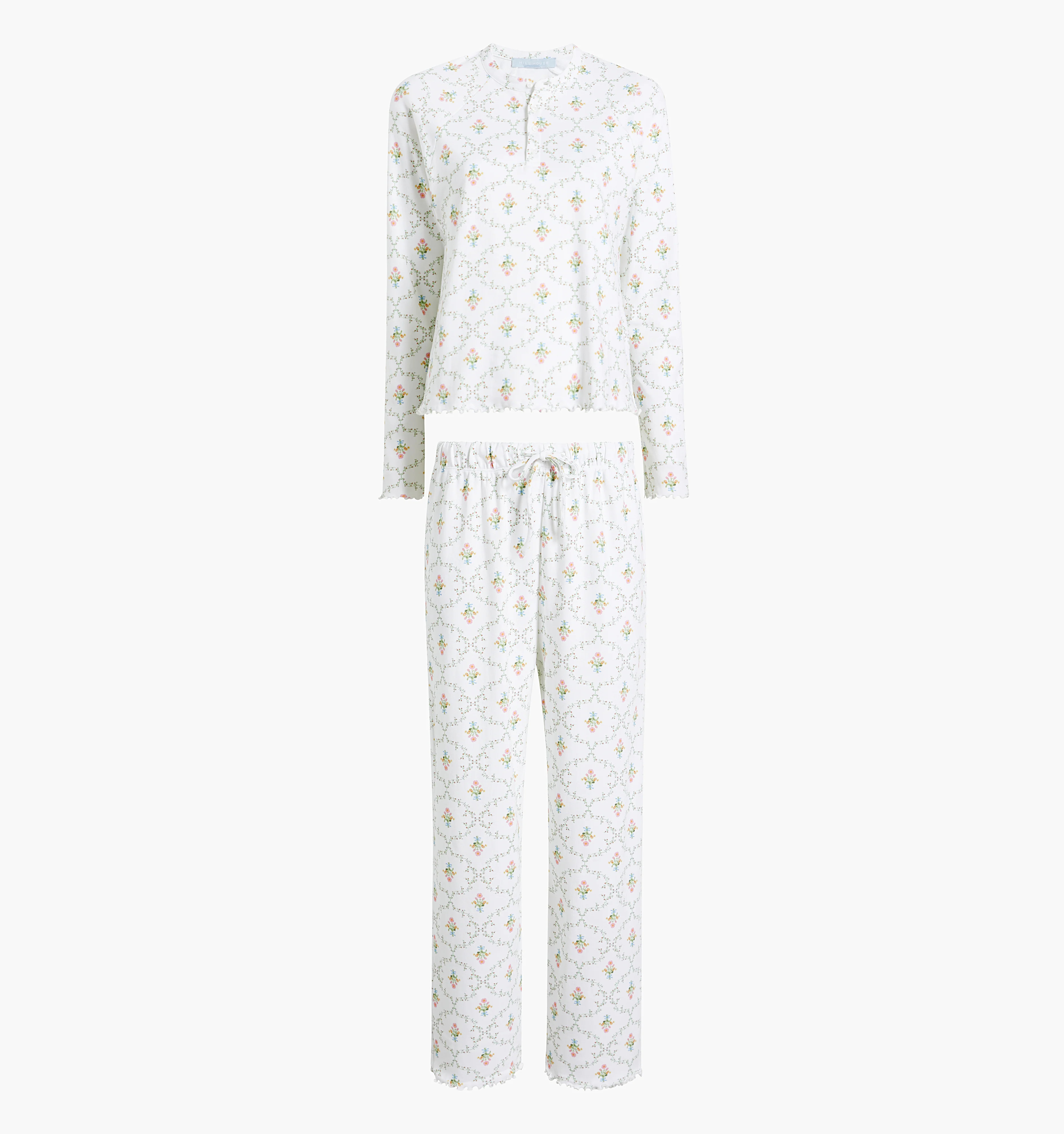 The Olivia Pant Pajama Set | Pastel Trellis / S | 100% Cotton | Hill House Home | Hill House Home US