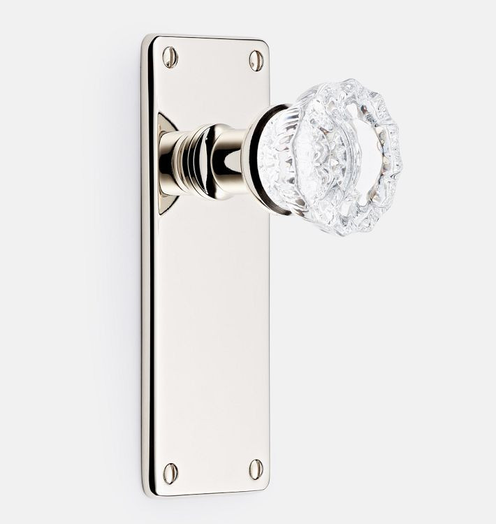 Benson Fluted Crystal Knob Tube Latch Interior Door Set | Rejuvenation