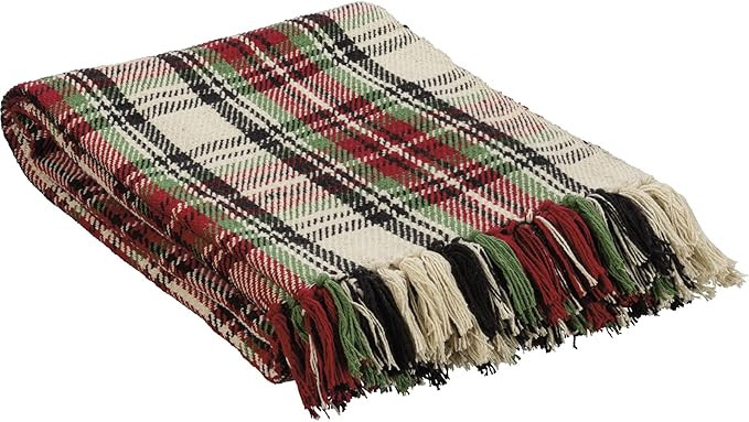 Primitives by Kathy 108423 Plaid Throw Blanket, 60-inch Length, Multicolor, Cotton | Amazon (US)
