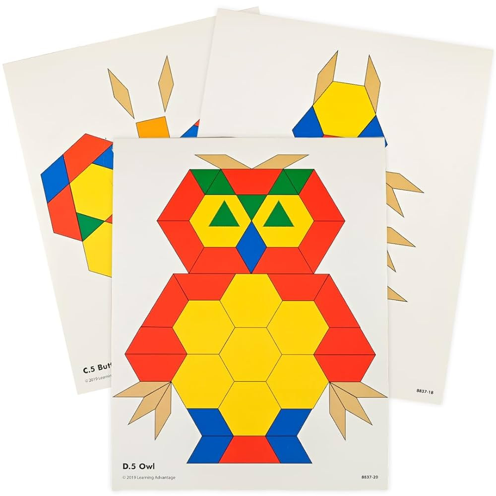 Learning Advantage Pattern Block Activity Cards - In-Home Learning Activity for Early Math & Geom... | Amazon (US)