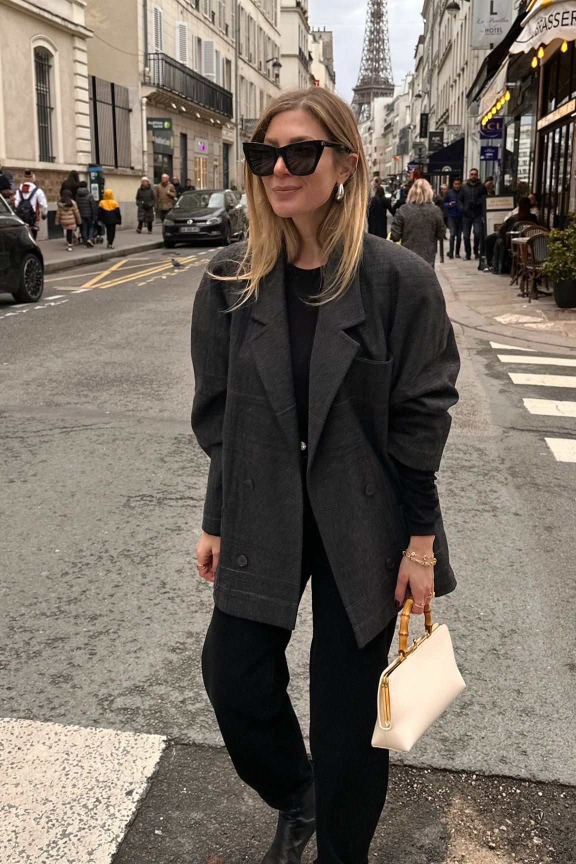 Oversized blazer, grey blazer, barrel jeans, Toteme, Dior, Jil Sander, cat eye sunglasses, office wear, autumn winter fashion, transitional outfit, formal outfit 

#LTKeurope #LTKstyletip #LTKSeasonal