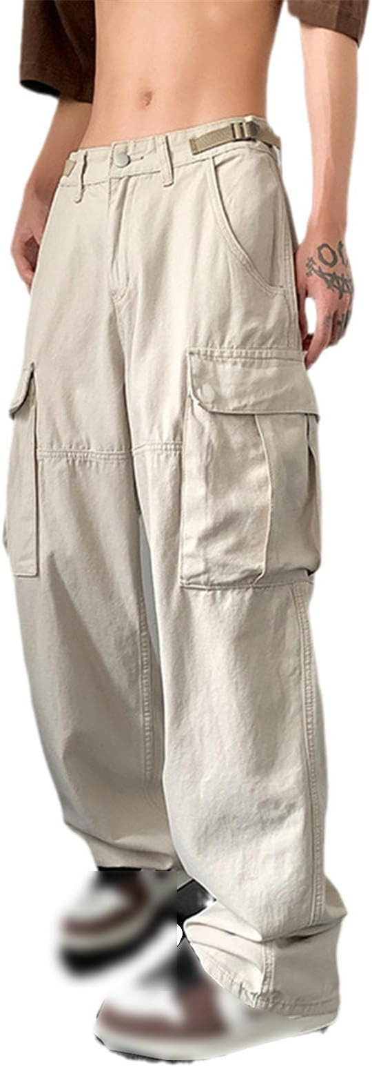 Pockets Cargo Pants for Women Straight Pant Vintage Aesthetic Low Waist Trousers Wide Leg Baggy J... | Amazon (US)