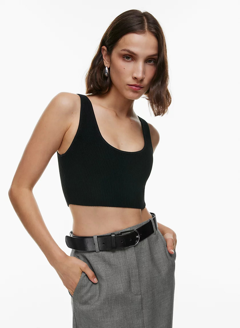 SCULPT KNIT SCOOPNECK CROPPED TANK | Aritzia