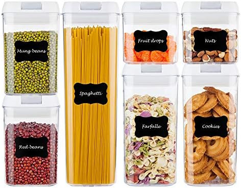 Airtight Food Storage Containers,Vtopmart 7 Pieces BPA Free Plastic Cereal Containers with Easy L... | Amazon (US)