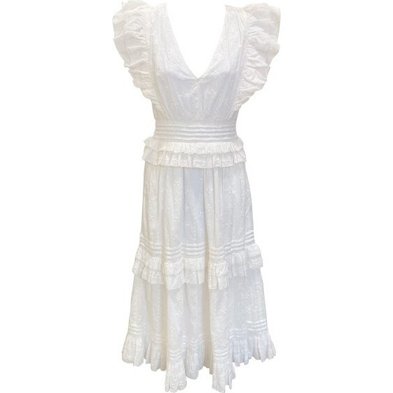 Women's Cherie Midi Dress, Ivory - Cleobella Women's | Maisonette | Maisonette