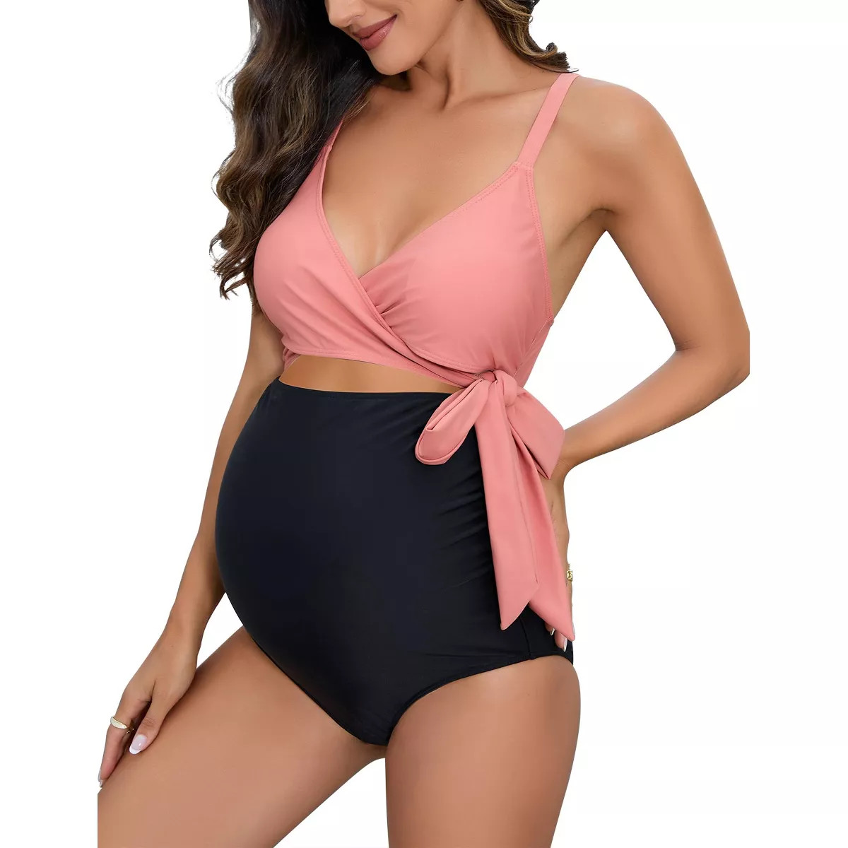 Maternity Swimsuit One Piece Bathing Suit  V Neck Cutout High Waisted, Comfortable Fit Stylish Ma... | Target