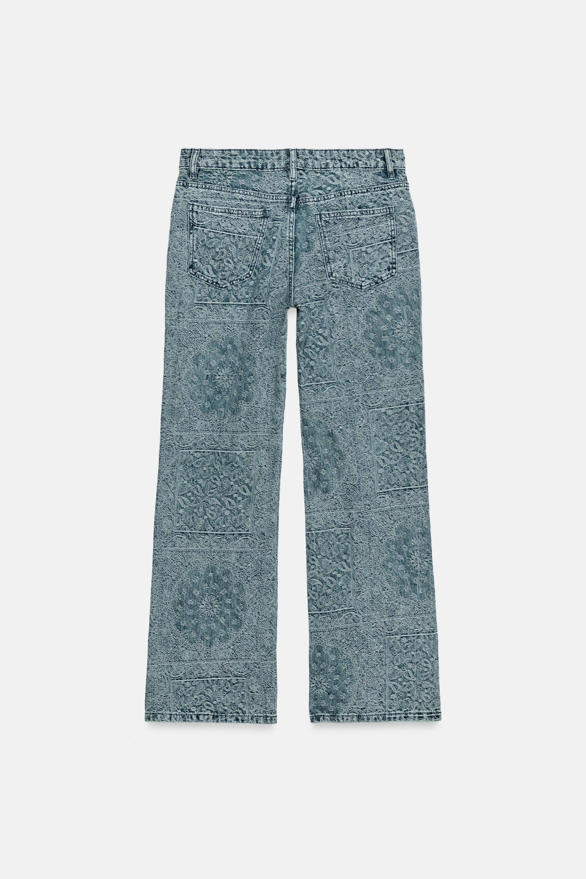 ZW COLLECTION HIGH WAIST JACQUARD FLARE JEANS | Zara US