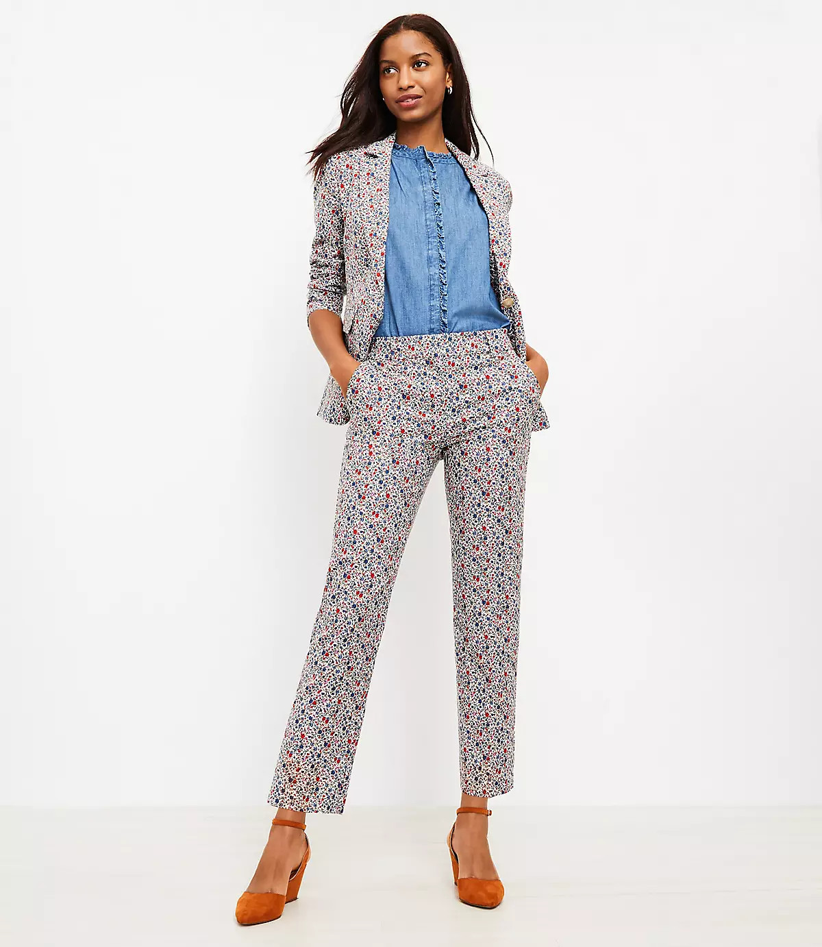 Riviera Slim Pants in Floral | LOFT | LOFT