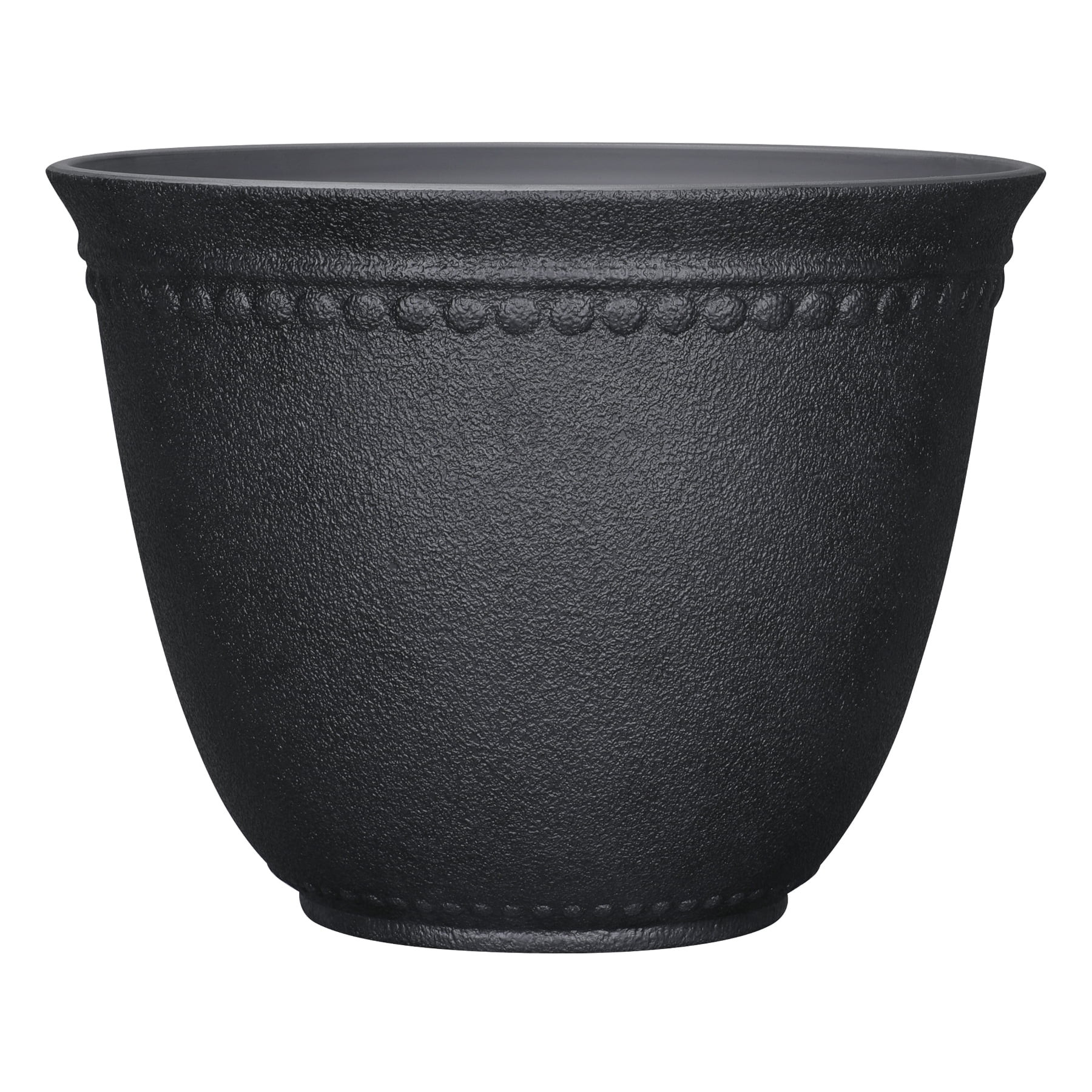 My Texas House 18-Inch Black Asti Recycled Resin Planter | Walmart (US)