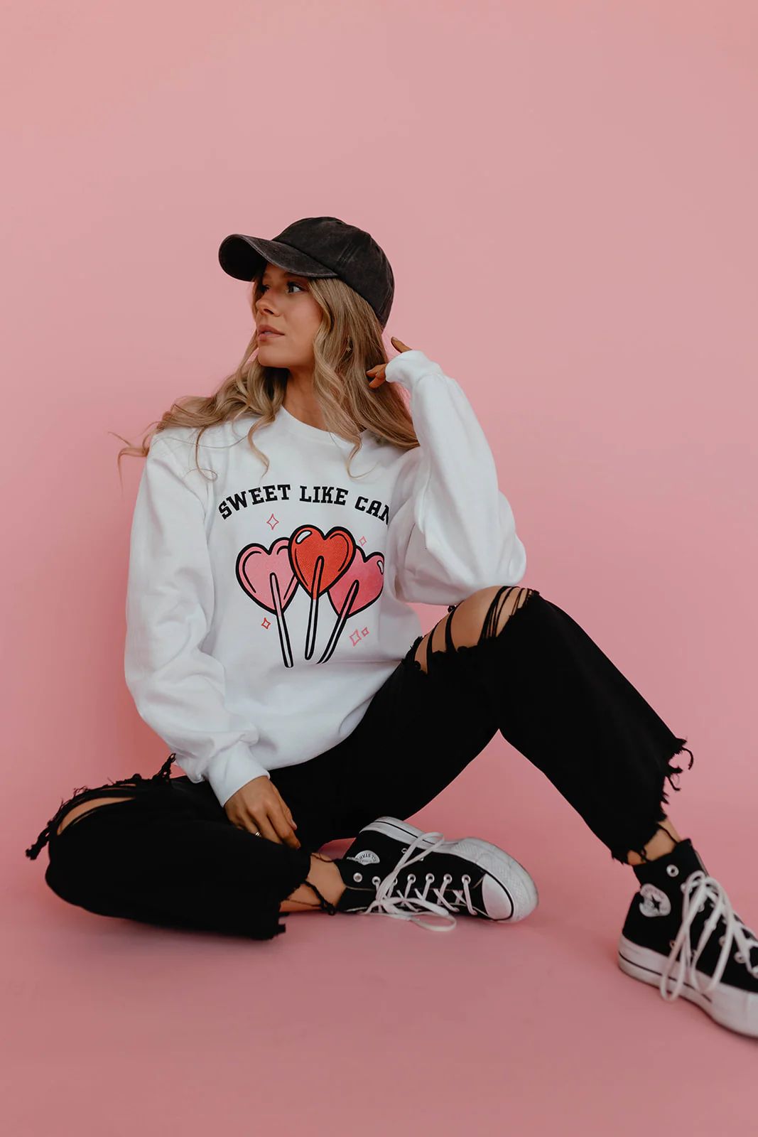 THE SWEET LIKE CANDY PULLOVER IN WHITE BY PINK DESERT | Pink Desert