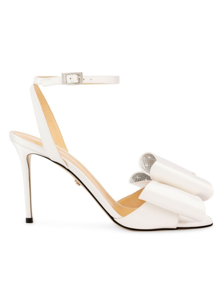 Cadeau Double-Bow Silk Satin Ankle Sandals | Saks Fifth Avenue