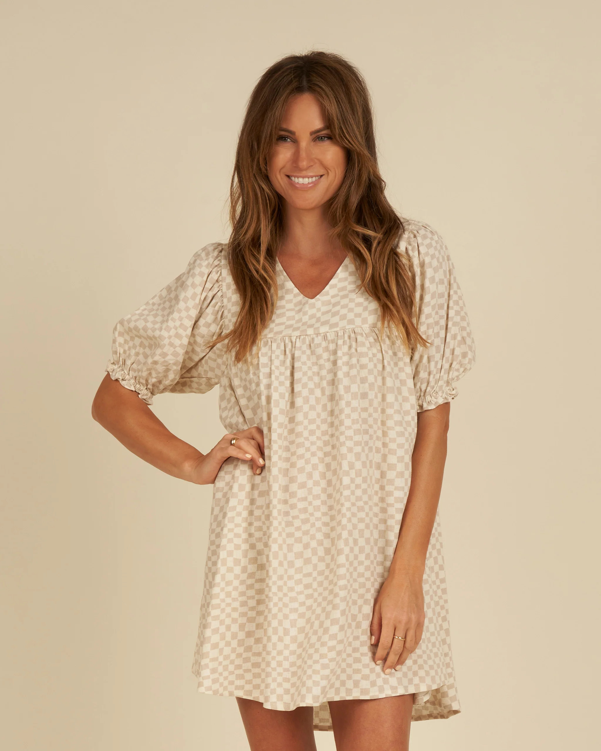 Jolene Dress | Dove Check | Rylee + Cru