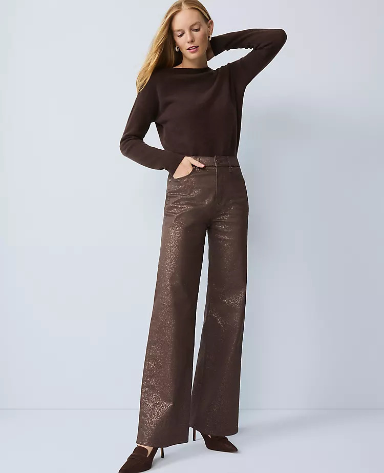 The Shimmer Wide-Leg Jean | Ann Taylor