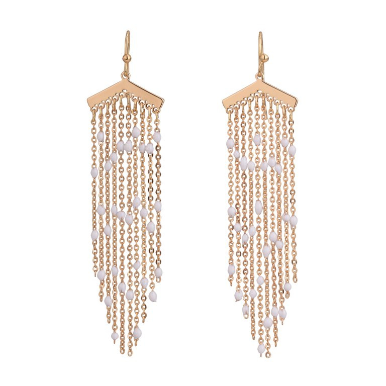 Time and Tru Women's Gold-Tone Shower Chain Drop Earring - Walmart.com | Walmart (US)