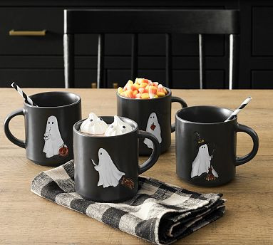 Scary Squad Stoneware Mug - Mixed Set of 4 | Pottery Barn (US)