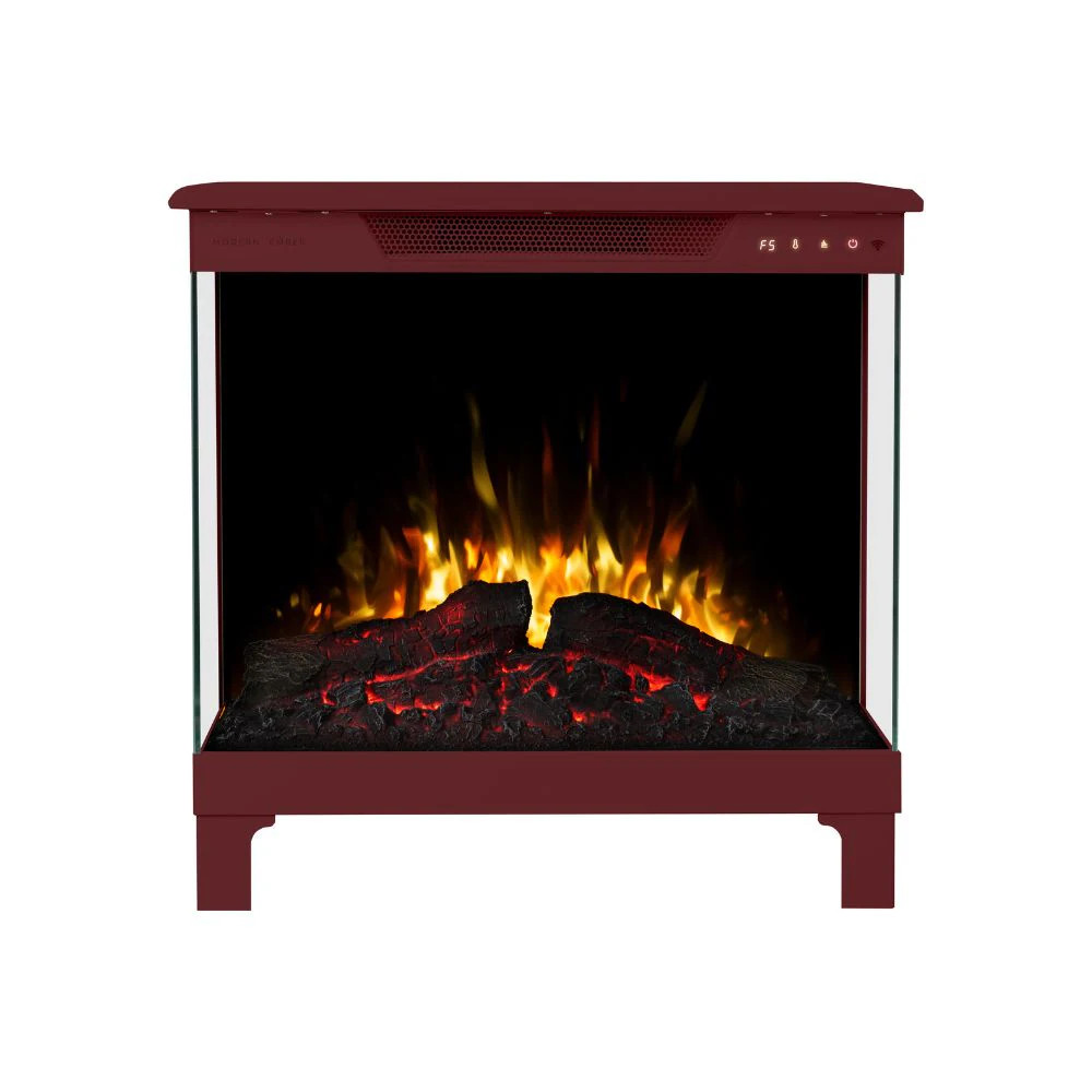 Modern Ember 24-in W 5000 -BTU Ruby Metal Corner or flat wall Fan-forced Electric Stove with Thermostat and Remote one_size in Black | ME-24-3SD-RBY | Lowe's