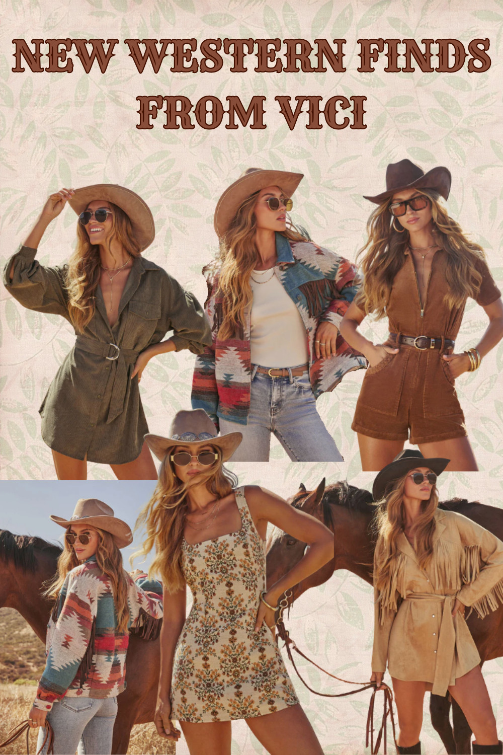 🤠 Western chic meets fall outfit inspo!
Loving this neutral western outfit roundup featuring the Saydie Faux Leather Western Boots, Morrow Aztec Fringe Jacket, and Olya Suede Wrap Mini Dress from VICI.

Each piece nails the cowgirl trend with a modern twist—think fringe details, faux leather boots, corduroy textures, and earthy fall tones. Perfect for:
• Fall festivals & concerts
• Weekend brunch with a boho vibe
• Holiday travel outfits that stand out

Sizing: All TTS. I wear my usual M/L & 7 in boots.

🛍️ Shop the exact pieces straight from this collage!

#WesternStyle #FallFashion #CowgirlBoots #WesternOutfits #FestivalStyle #BohoChic #WesternTrend #LTKFall #LTKSeasonal #ViciCollection #NeutralOutfit #FringeJacket #WesternBoots #LTKFinds #OOTDFall #CowgirlStyle #FallOutfitIdeas  

 #LTKFallSale #LTKSeasonal #LTKStyleTip