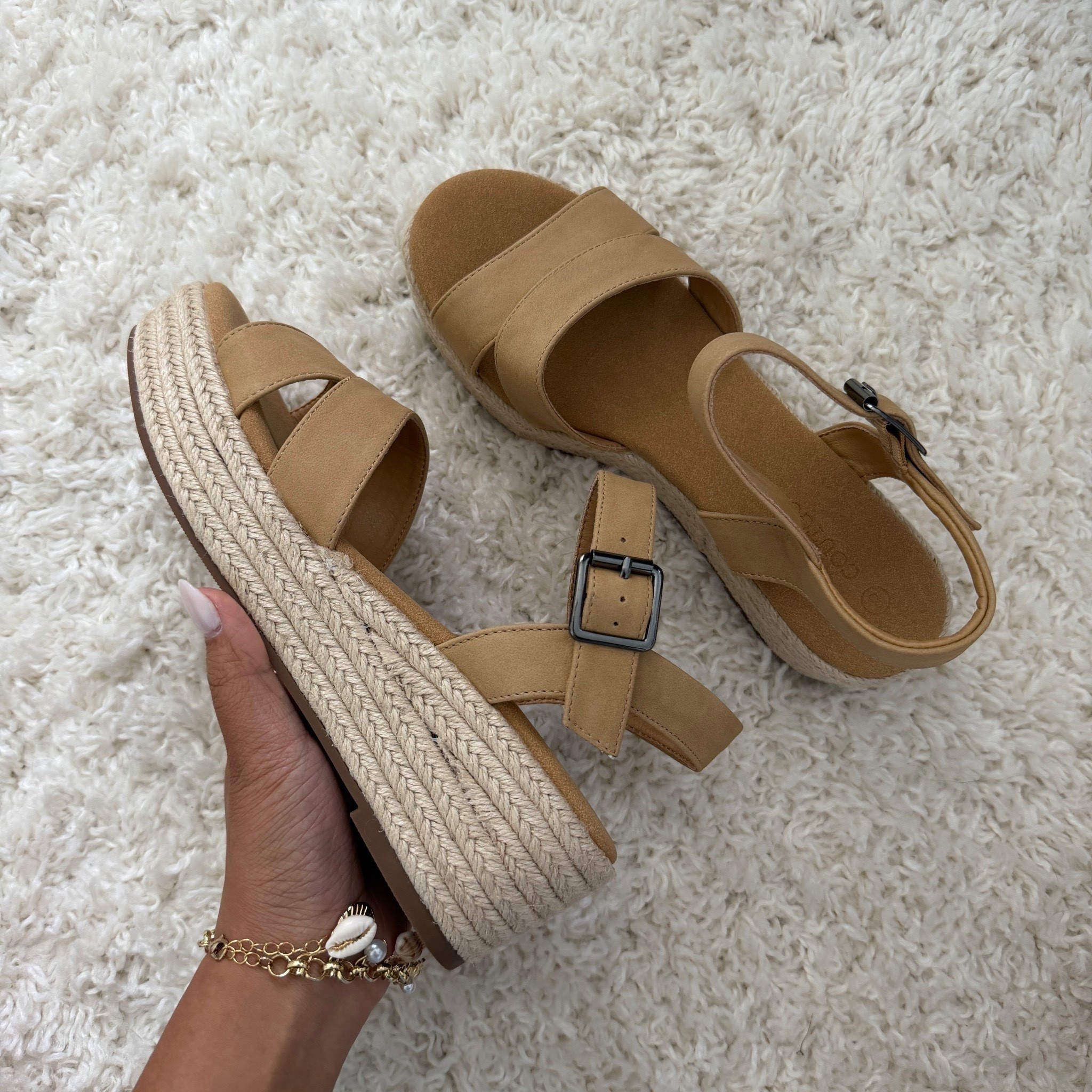 Womens Wedge Platform Sandals Espadrille size up 1/2 size

